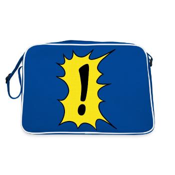 Das Ausrufezeichen im Comic Stil - Retro Tasche - Blau/Weiß - Hinten
