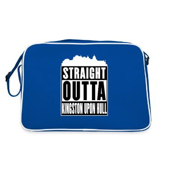 Straight Outta Kingston Upon Hull - 'ull - Retro Tasche - Blau/Weiß - Hinten