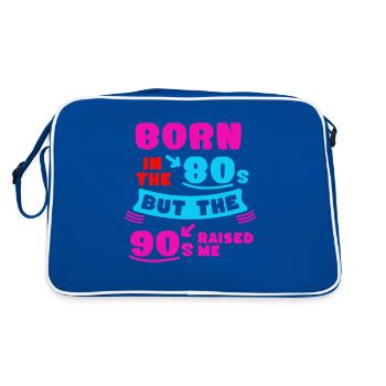 Born In The 80s Raised By The 90s - Retro Tasche - Blau/Weiß - Hinten