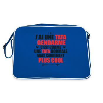J'ai une tata gendarme plus cool - Sac Retro - bleu/blanc - Dos