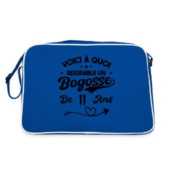 Bogosse 11 ans Cadeau Humour Anniversaire 11 ans - Sac Retro - bleu/blanc - Dos