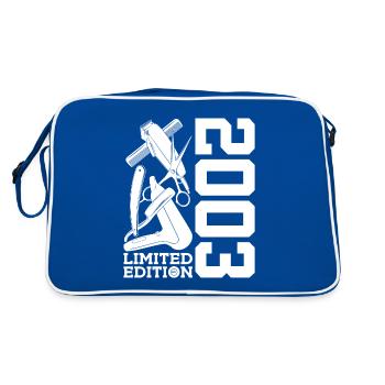 HAIRSTYLIST 2003 STYLIST 23. GEBURTSTAG FRISEUR - Retro Tasche - Blau/Weiß - Hinten