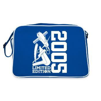 HAIRSTYLIST 2005 STYLIST 21. GEBURTSTAG FRISEUR - Retro Tasche - Blau/Weiß - Hinten