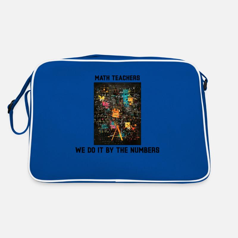 Math Teacher We do it by the Numbers - Retro Bag - blue/white