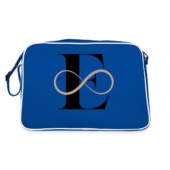 Unendlicher Buchstabe e - Retro Tasche - Blau/Weiß - Hinten
