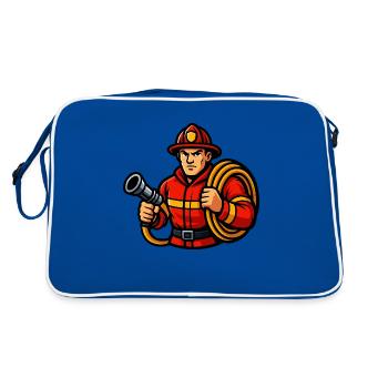 feuerwehrmann - Retro Tasche - Blau/Weiß - Hinten