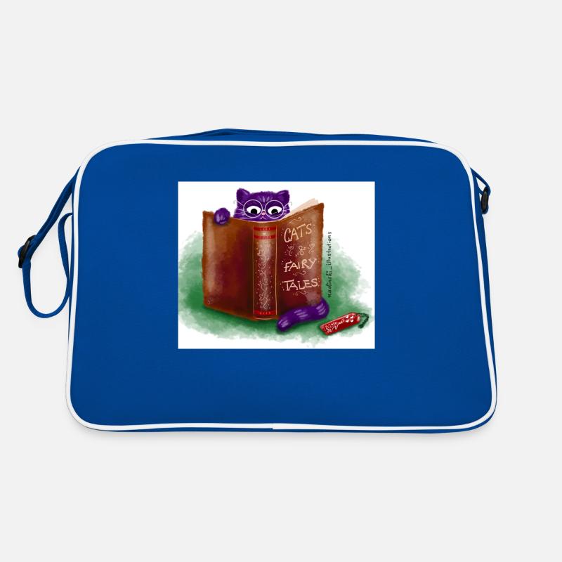 Lire le chat - Sac Retro - bleu/blanc