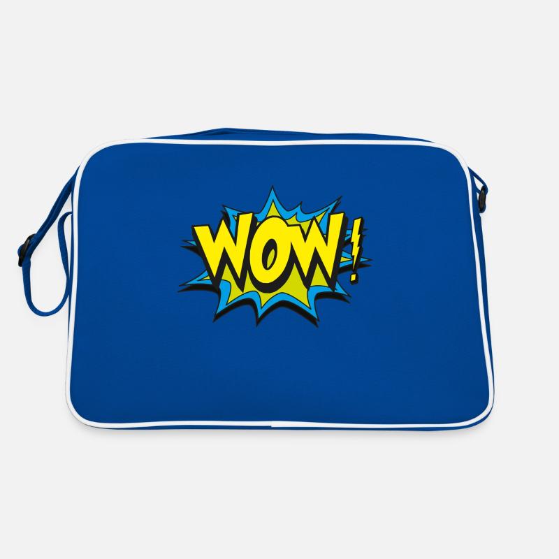 wow - Retro Tasche - Blau/Weiß