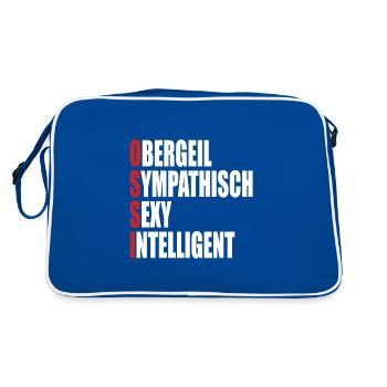 Ossi Geschenk DDR Ostdeutschland Generation - Retro Tasche - Blau/Weiß - Hinten