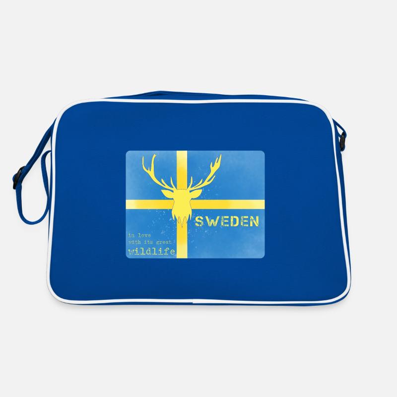Faune de la Suède Drapeau de la Suède - Sac Retro - bleu/blanc