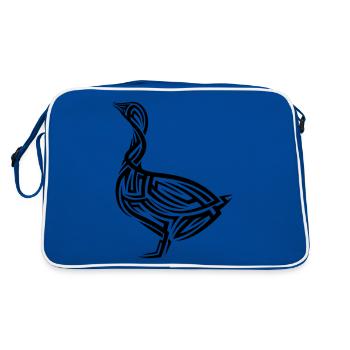 Goose Tribal Tattoo - Retro Bag - blue/white - Back