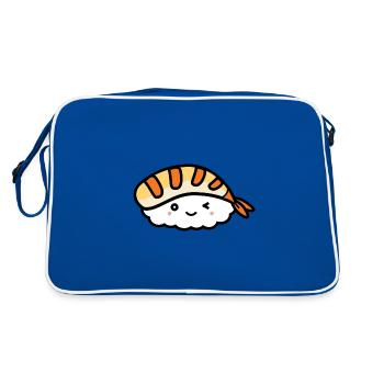 Crevettes Nigiri | Sushi Temps | crevette - Sac Retro - bleu/blanc - Dos