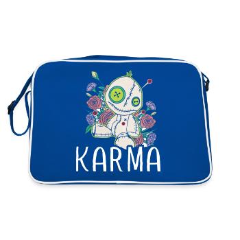 Karma I still play with dolls - Retro Tasche - Blau/Weiß - Hinten