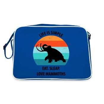 Lustiges Mammut Steinzeit Eiszeit Design Urzeit - Retro Tasche - Blau/Weiß - Hinten