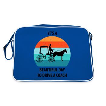Calèche de cocher Calèche tirée par des chevaux Calèche - Sac Retro - bleu/blanc - Dos