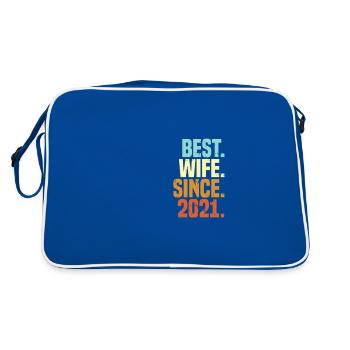 Best wife since 2021 | Vintage | Married - Retro Bag - blue/white - Back