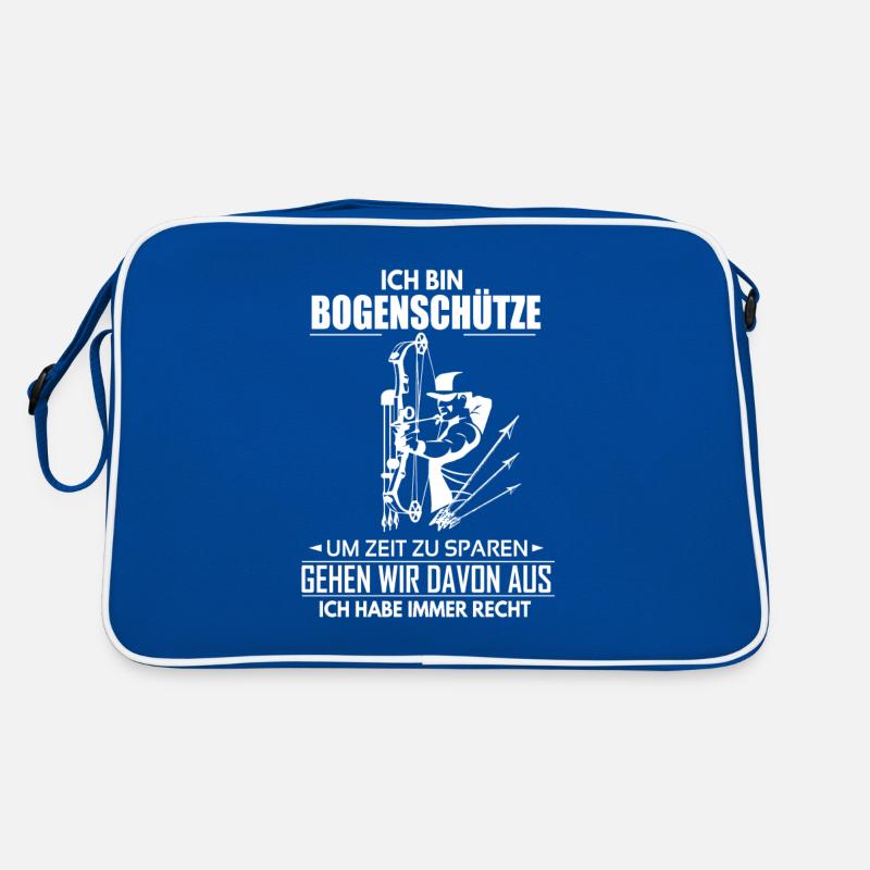 Ich bin Bogenschütze - Retro Tasche - Blau/Weiß