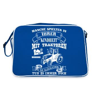 agriculteur tracteur - Sac Retro - bleu/blanc - Dos