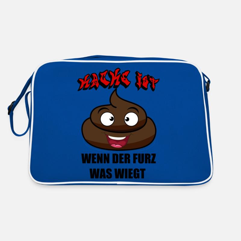 Kacke ist ein schwerer Furz - Retro Tasche - Blau/Weiß