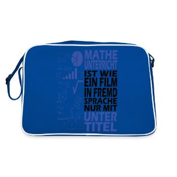 Math school student profession gift - Retro Bag - blue/white - Back