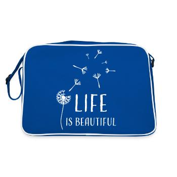 Pusteblume life is beautiful blanc - Sac Retro - bleu/blanc - Dos