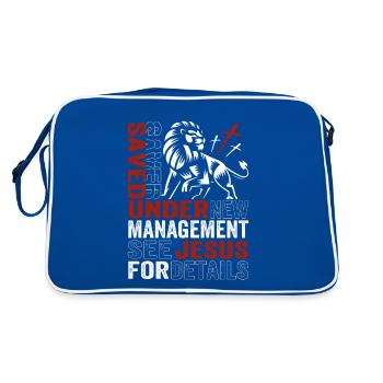 Jésus-Christ - Sauvé par Jésus - Chrétien - Sac Retro - bleu/blanc - Dos