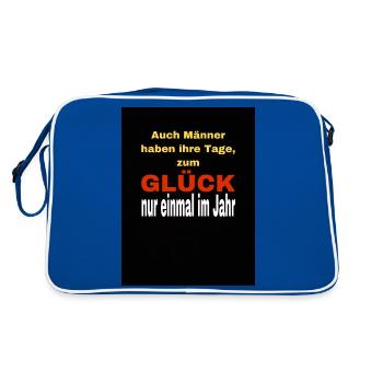 Männertag - Retro Tasche - Blau/Weiß - Hinten
