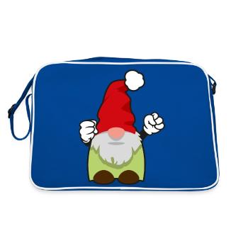fünfter Weihnachtswichtel - Retro Tasche - Blau/Weiß - Hinten