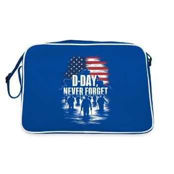 D-Day 80th Anniversary - Never Forget June 6th 194 - Retro Bag - blue/white - Back