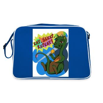 Eat sleep repeat - Retro Bag - blue/white - Back