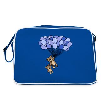 Kinder - Retro Tasche - Blau/Weiß - Hinten