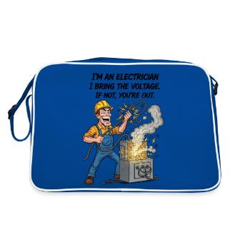 Électricien Suspense Humour | Flux drôle - Sac Retro - bleu/blanc - Dos