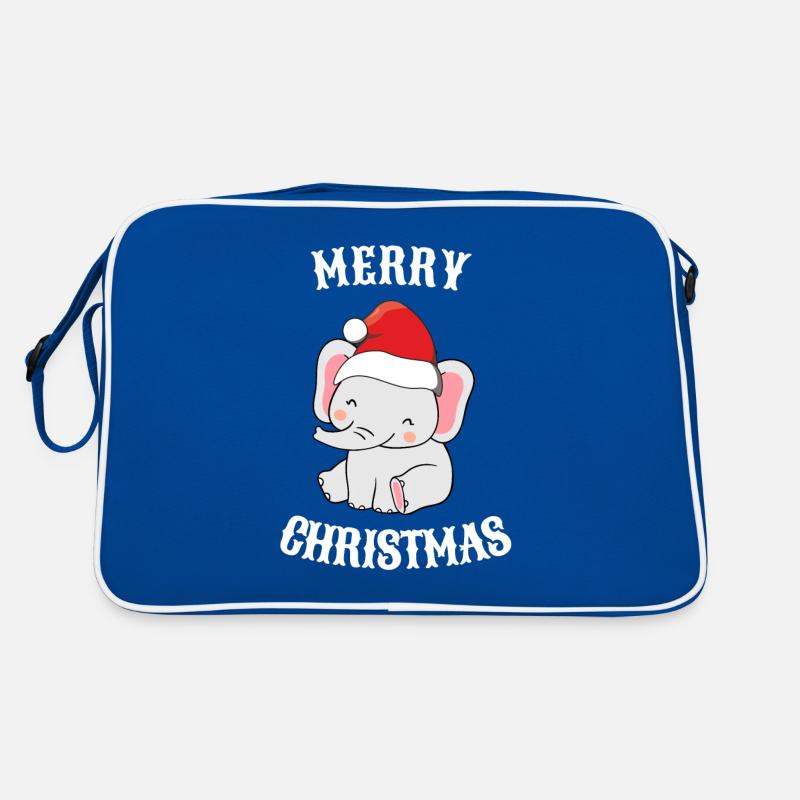 Éléphant de Noël Bébé Père Noël Sac Retro