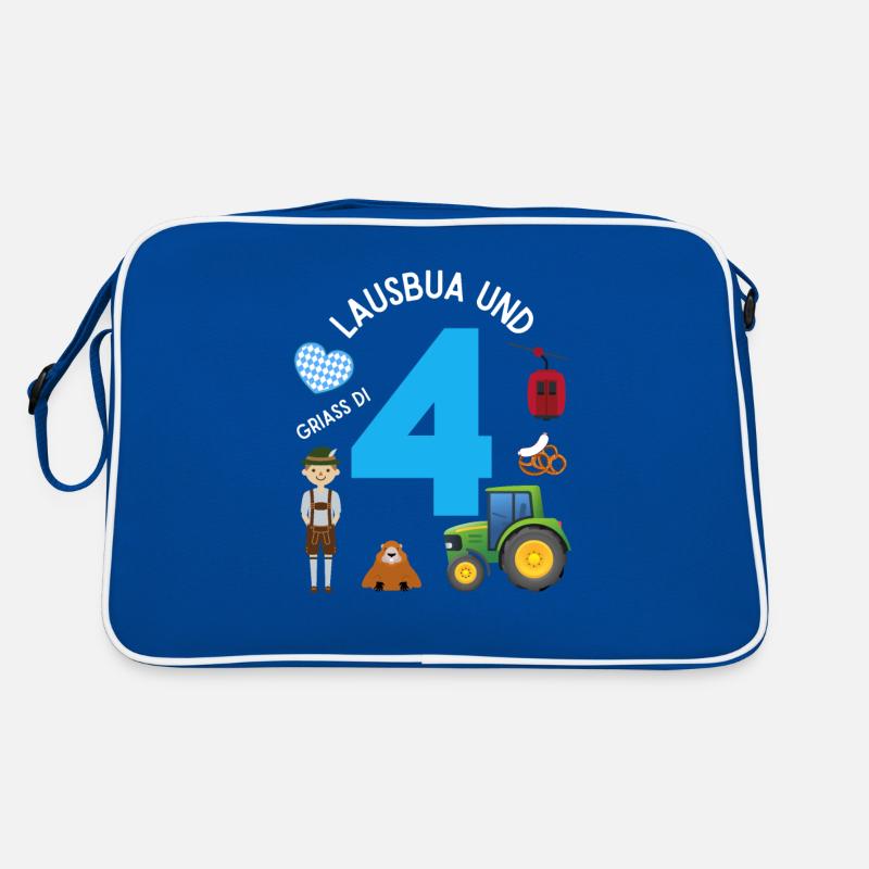 Lausbua und 4 - Retro Tasche - Blau/Weiß
