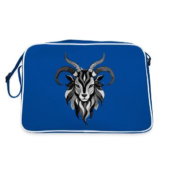 Aries - Zodiac Sign Motifs - Retro Bag - blue/white - Back