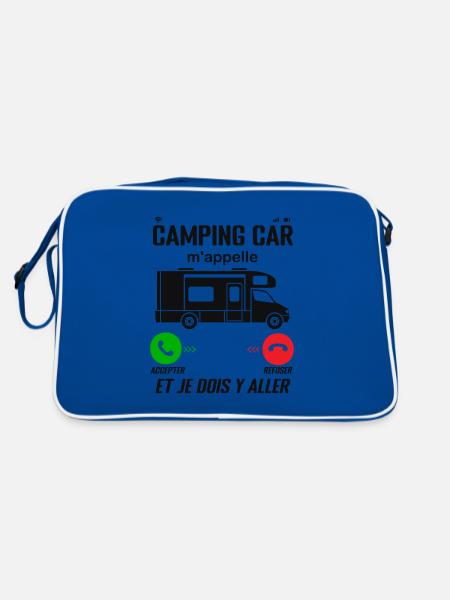 Camping-Car M'Appelle ! Je Dois Y Aller - Sac Retro - bleu/blanc - Dos