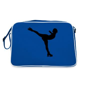Eiskunstlauf - Retro Tasche - Blau/Weiß - Hinten