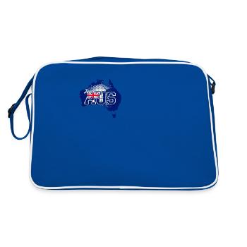 Carte de l’équipe AUS Australie avec motif de balle - Sac Retro - bleu/blanc - Dos