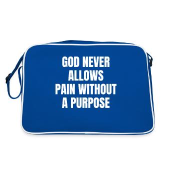 God Never Allows Pain Without A Purpose Christian - Retro Bag - blue/white - Back
