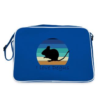 Love Degu - Retro Bag - blue/white - Back