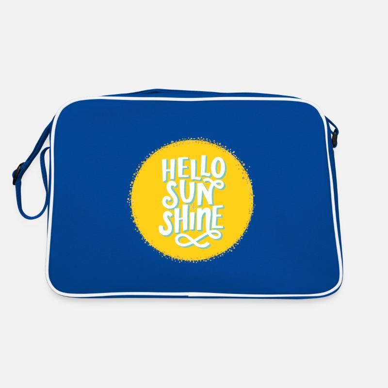 Hello Sunshine - Retro Tasche - Blau/Weiß