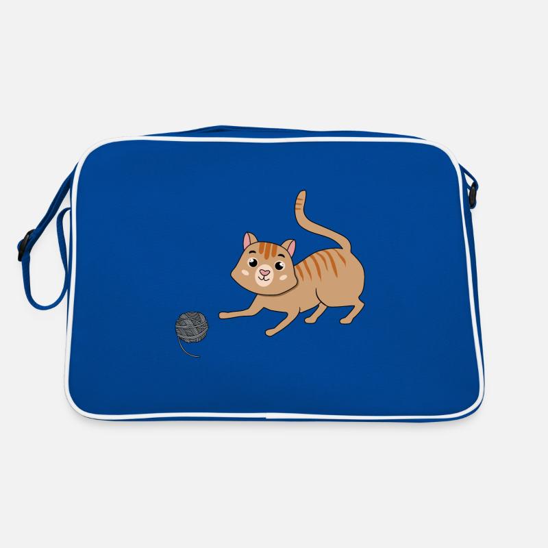 Katze mit Wolle Retro Tasche
