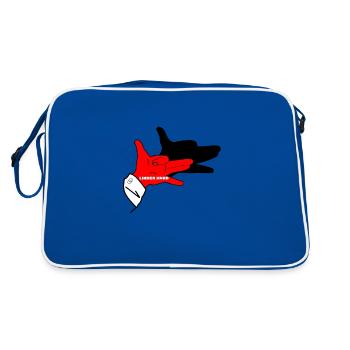 mode, Wiltsch, art, main, animal, chien, cool - Sac Retro - bleu/blanc - Dos