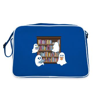 Skull Horror Halloween Cadeau - Sac Retro - bleu/blanc - Dos