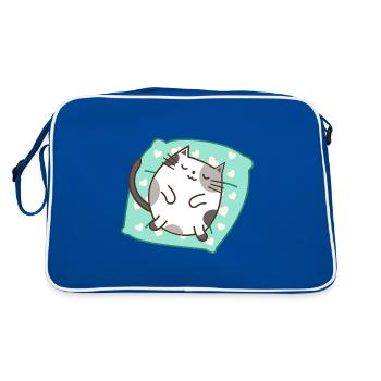 sleeping cat - Retro Bag - blue/white - Back