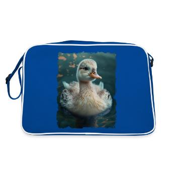 Cute duck cute duckling - Retro Bag - blue/white - Back