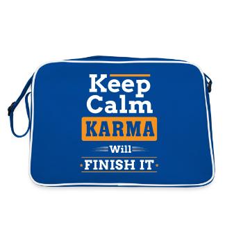 Keep Calm KARMA wants FINISH IT - Retro Bag - blue/white - Back