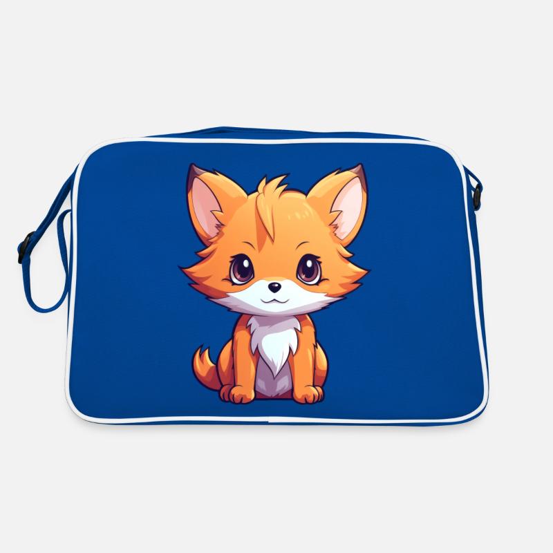 Fuchs Anime - Retro Tasche - Blau/Weiß