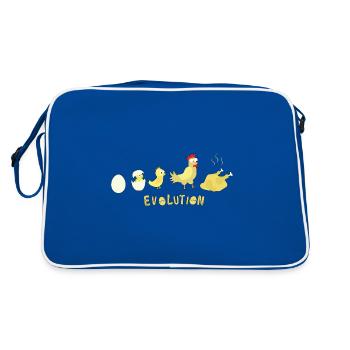 Evolution Egg Chicken Roast Chicken BBQ Barbecue - Retro Bag - blue/white - Back