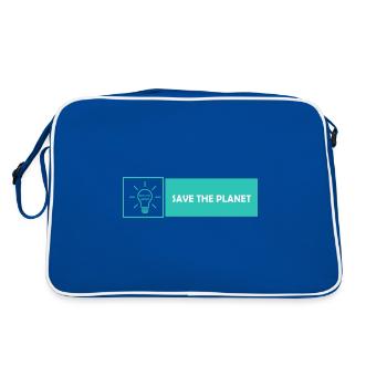 Design save the planet - Sac Retro - bleu/blanc - Dos